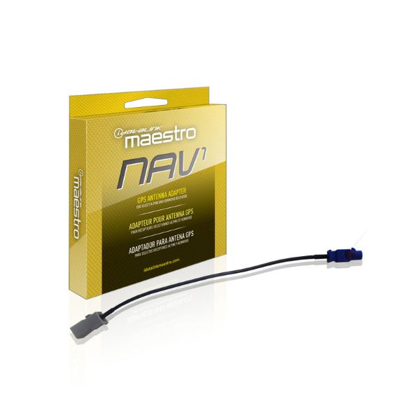 Maestro NAV1 FAKRA to AfterMarket Navigation Antenna Adaptor For Select Alpine,  JVC, and Kenwood Re