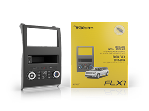 Radio replacement dash kit for Ford Flex vehicles 2013-2019 equipped with a factory 4.3" screen